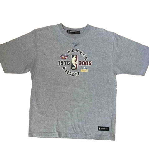 Vintage Denver Nuggets Shirt XL Gray Y2K NBA Basketball Hardwood Classics Finals Cover