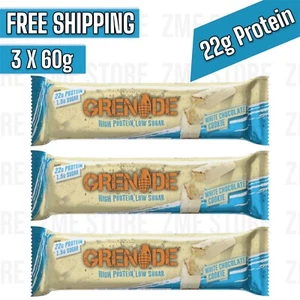 3X Grenade High Protein Bar White Chocolate Cookie 60g - Picture 1 of 5