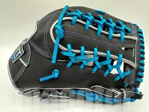 New ZETT Pro Model 12.25" Outfield Baseball Glove Black Silver RHT NPB Japan - Picture 1 of 4