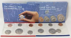Vintage 1991 United States US Mint Uncirculated D & P Coin Set Envelope CG24 - Picture 1 of 8