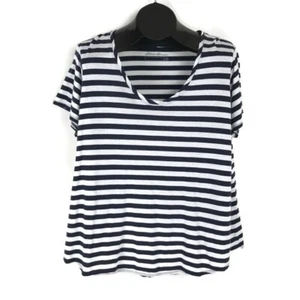 Eddie Bauer Striped Scoop Neck Tee Women's Plus Size 2XL Stretch 100% Cotton - Picture 1 of 10