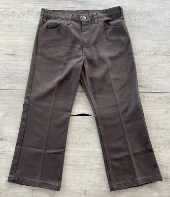 Винтажные мужские брюки Levi's STA-PREST 517 размер 34x29 (34x24) коричневые сапоги 70-е США - Изображение 1 из 4