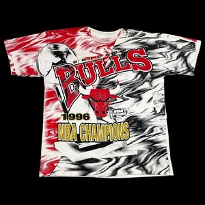 Vintage 1996 Chicago Bulls Championship NBA All Over Print Shirt Adult XL - Picture 1 of 10