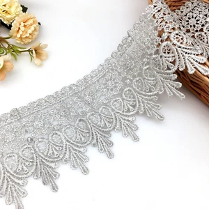 5 Yard Floral Lace Edge Trim 9Cm Wide Ribbon Edging Trimmings Wedding Dress Embe - Picture 1 of 7