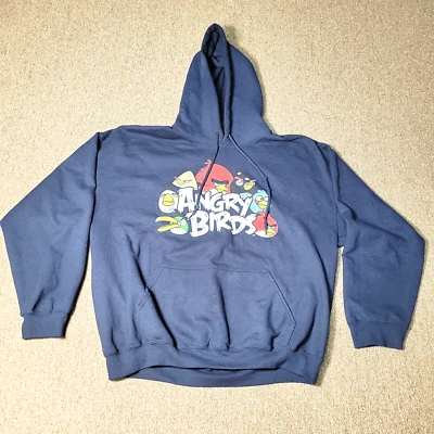 Angry Birds Blue Pullover Hoodie Game Sweatshirt Adult XLarge  - Image 1 of 4