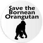 Save The Borneański Orangutan - 100-pak naklejek okrągłych 3 cale zagrożone gatunki