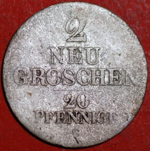 1841 2 Neugroschen 20 Pfennige Friedrich August II silver Germany - Picture 1 of 2