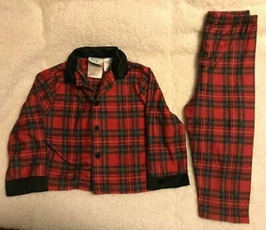 Boy's Simply Basic Size 24 Months - Red Plaid Sleep Set Top & Pants SL - Picture 1 of 3