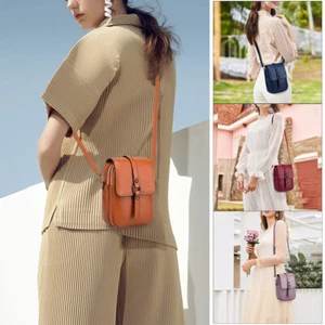 Women Crossbody Phone Bag Messenger Shoulder Bag Genuine Leather Phone Pouch - Picture 1 of 47