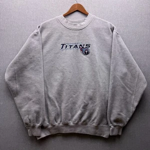 Vtg Y2K Tennessee Titans Logo NFL Apparel Mens L / M Grey Crewneck Sweatshirt - Picture 1 of 10