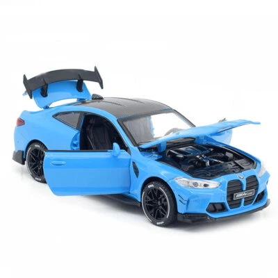 1:32 BMW M4 Model Car Diecast Toy Vehicle Light Sound Pull Back Kids Gifts Blue - Image 1 of 4
