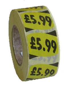 £5.99 ETIQUETAS PEGAJOSAS (35MM X 28MM) 1000 POR ROLLO - Imagen 1 de 1