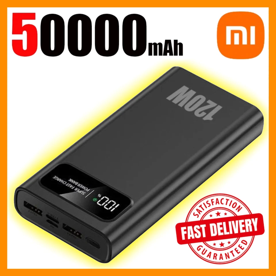 Банк питания Xiaomi 50 000 мАч 120 Вт супербыстрая зарядка аккумулятор большой емкости - Изображение 1 из 4