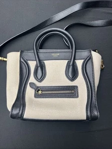 CELINE shoulder bag luggage nano canvas beige Used - Picture 1 of 5