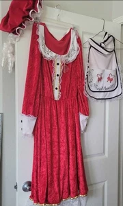 Deluxe Frau Claus Weihnachtsmann Weihnachten langes Kleid 5-teiliges Kostüm, Gr. L/XL, Gummizug - Bild 1 von 10