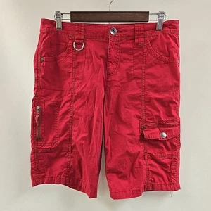 Style & Co Cargo Shorts Womens Size 8 Red - Picture 1 of 14