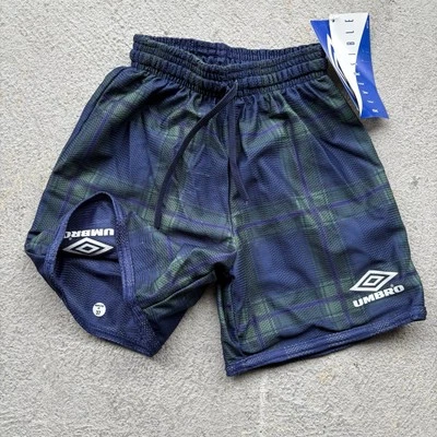 DEADSTOCK Vintage 1994 Umbro Soccer Shorts Reversible Mesh PLAID YOUTH S - Image 1 of 4