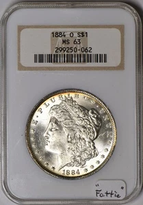 1884-O Morgan Dollar NGC MS-63; "Fattie" - Bild 1 von 4