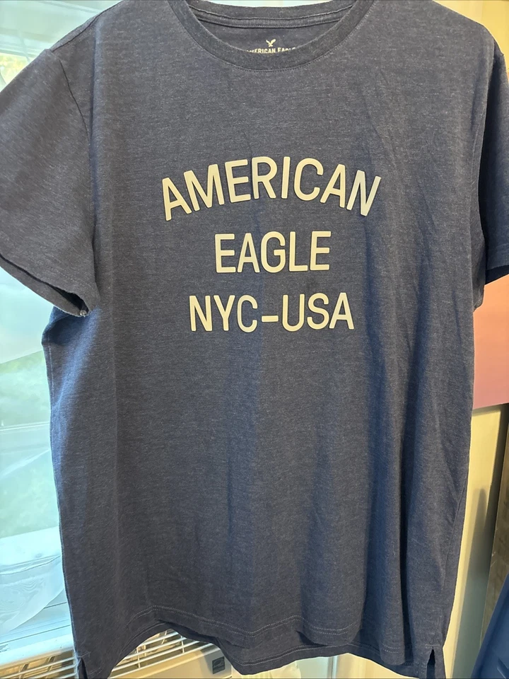 Top American Eagle Outfitters Active Flex Damas Talla XL Azul Marino Gris Letras  Foto 1 de 4