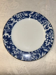 RALPH LAUREN Round Hill Luncheon Salad Plate Blue On White Portugal 8.25" Mint - Picture 1 of 3