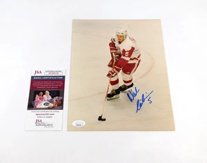 Foto firmada por Nicklas Lidstrom de 8 x 10 colores Red Wings JSA automática AV69139 - Imagen 1 de 3