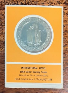 Franklin Mint Proof DGT-158 1969 International Hotel $1 Dollar Gaming Token - Picture 1 of 7