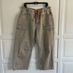 New! Free People We The Free Moxie Low Slung Barrel Wide Leg Jeans 20471 - Picture 1 of 16