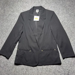 NUEVO CON ETIQUETAS Anne Klein Mujer Negro Frente Abierto Chal-Cuello Chaqueta M - Imagen 1 de 10