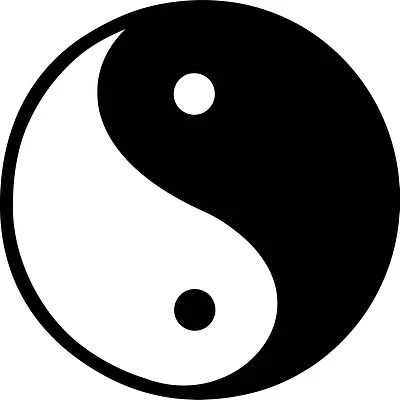 DV Yin Yang Symbol Style B Vinyl Sticker Decal Tao Buddha Zen - Choose Size & Color