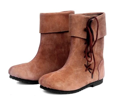 Medieval Viking Sigurd  Shoe men's boots Brown LARP Cosplay Combat SCA - Image 1 of 4