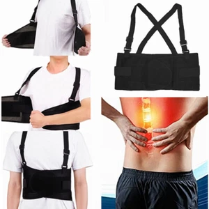 Unisex Weight Lift Lumbar Lower Back Waist Support Belt Brace Suspender Work - Picture 1 of 11