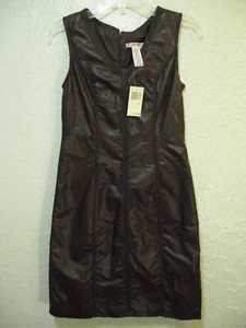 Vestido Max Studio imitación cuero marrón sin mangas talla pequeña nuevo con etiquetas $118 - Imagen 1 de 10