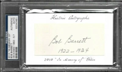 Bob Barrett 1923-25 Chicago Cubs 2010 In Memory Of autograph d.1982 - Image 1 of 2