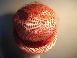 Vintage Red Polka Dot Red Velvet Band Hat - Picture 1 of 2