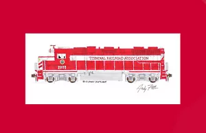 Terminal Railroad of St. Louis GP38-3 11"x17" Passepartoutdruck Andy Fletcher signiert - Bild 1 von 1