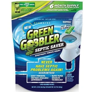 Green Gobbler Septic Saver Treatment System Sewage & Septic Tank Cleaner 6 Pods - Picture 1 of 6