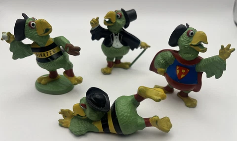 Lot of 4 Different Pittsburgh Pirates Parrot Mascot PVC MLB 1980s Cover