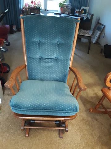 Amish Antique coushioned oak Platform Rocking Chair Cover