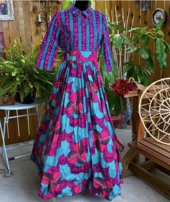 African Dashiki Print Maxi Dress Ankara Formal Gown Party Size XL Multicolor - Image 1 of 4