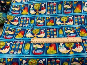 Beth Ann Bruske David Textiles - Christmas Goose Gifts Ornaments Squares Fabric - Picture 1 of 2