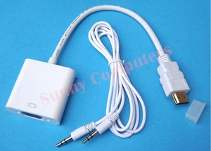 Adaptador de A/V de audio de video HDMI macho a VGA hembra 1080P HD + cable auxiliar - Imagen 1 de 5