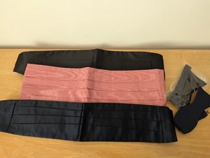 3 x Kummerbund Konvolut Lot verstellbar Hackett, Simpson Piccadilly - schwarz blau Pi - Bild 1 von 10