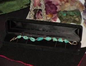 QVC Carolyn Pollack Relios Turquoise & Sterling Bead Chunk Bracelet Toggle Vintg - Picture 1 of 6