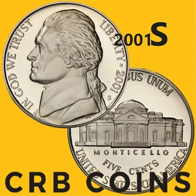 2001-S Proof Jefferson Nickel - (PR) KM#192 - N01S - Image 1 of 4