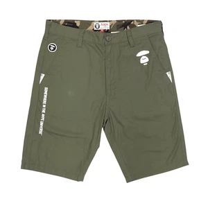 Aape by a bathing ape Flat Front Chino Shorts Men's Medium Green 10" Inseam - Picture 1 of 11