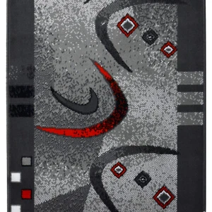  Teppich Läufer Flur Diele Korridor Grau Rot 70 cm 80 cm 90 cm Bodenläufer - Zdjęcie 1 z 3