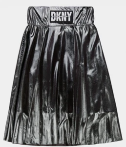 Falda plisada plateada metálica para niñas DKNY 4 años nueva con etiquetas - Imagen 1 de 2
