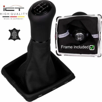 Pelle nero ICT pomello cambio per Ford Focus MK2 II 5 6 marce A74 - Immagine 1 di 4