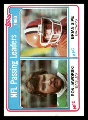 1981 Topps #1 1980 Passing Ldrs (Jaworski / Sipe) - Image 1 of 2