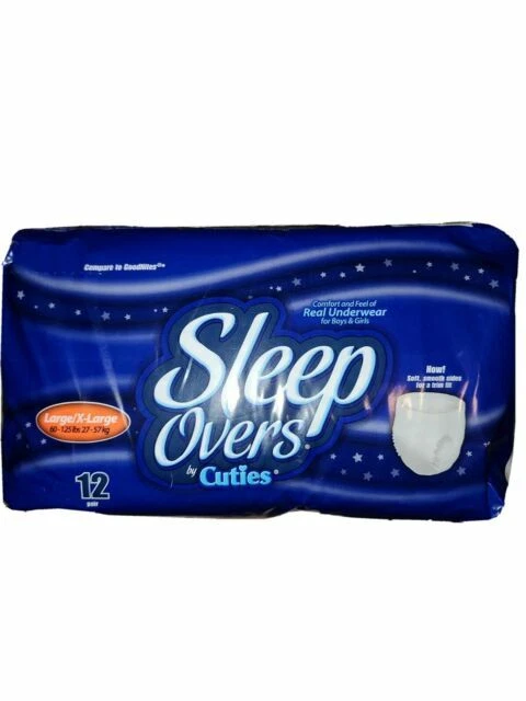 Cuties FQSLP05302 Sleep Overs Incontinence Pants, Size XL - 12 Piece